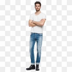 Person Standing Png - Man With Jeans Png, Transparent Png - blue jeans png