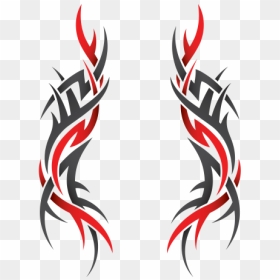 Pair Of Tribal Design Red Black - Red And Black Tribal, HD Png Download - tribal design png