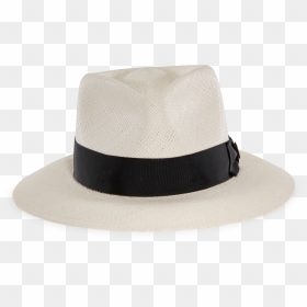 Blue Notes White Straw Classic Brim Fedora Hat Front, HD Png Download - fedora hat png