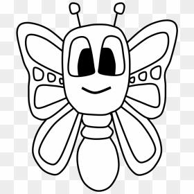 Butterfly, Big Eyes, Black And White, Cartoon Animal - Portable Network Graphics, HD Png Download - cartoon animals png