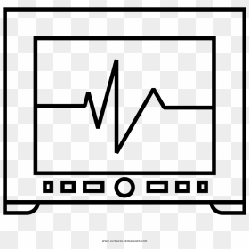 Heart Monitor Coloring Page, HD Png Download - heart monitor line png