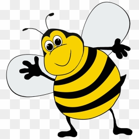 Bee Clipart Funny Bee Cartoon - Honeybee, HD Png Download - cute bee png