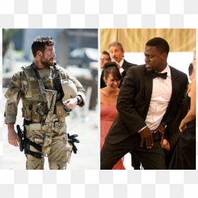 Bradley Cooper In American Sniper And Kevin Hart In - Chad Littlefield In American Sniper, HD Png Download - kevin hart png