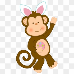 Minus Say Hello P - Easter Monkey Clipart, HD Png Download - cartoon monkey png