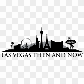 Las Vegas Then And Now - Linq High Roller Silhouette, HD Png Download - las vegas skyline png