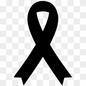 Download Png Black Awareness Ribbon Svg- - Black Cancer Ribbon Svg, Transparent Png - black ribbon banner png