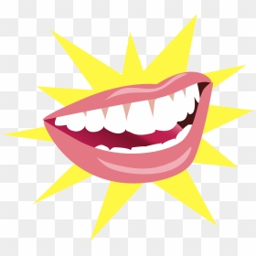 Mouth With Teeth Clipart - Lip Cartoon With Lipstick, HD Png Download - tooth clipart png