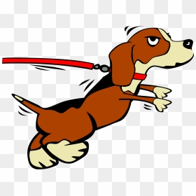 Pet Clipart Cartoon - Cartoon Dog Pulling On Leash, HD Png Download - vhv