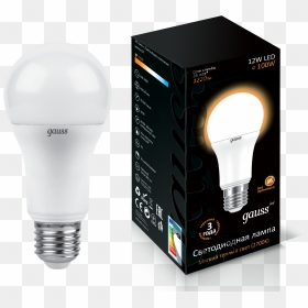 Gauss Led Lighting - 12w Led Gauss A60 Globe E27 4100k, HD Png Download - light bulb transparent png