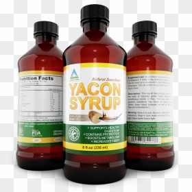 Yacon Syrup 3 Bottles Render 1 Png - Cough Syrup Bottle Png, Transparent Png - medicine bottle png