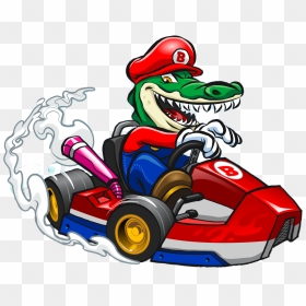 Go Karts Png - Alligator Driving A Golf Cart, Transparent Png - race track png