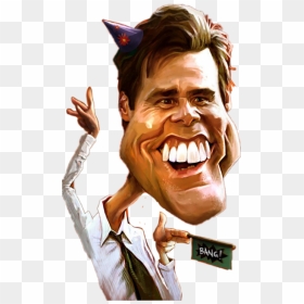 Jim Carrey Drawing Funny , Png Download - Happy Go Lucky Man, Transparent Png - funny png images