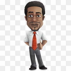 African American Male Character With A Black Hair - African American Cartoon Man, HD Png Download - male hair png