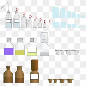 Chemistry Glass / Plastic Bottles And Lids - Bottle, HD Png Download - plastic bottle png