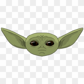 Baby Yoda Head Drawing, HD Png Download - yoda head png