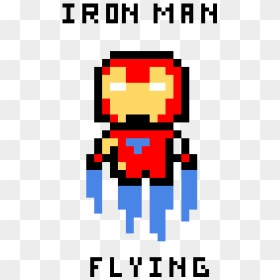 Iron Man Flying - Pixel Art Iron Man Simple, HD Png Download - iron man flying png