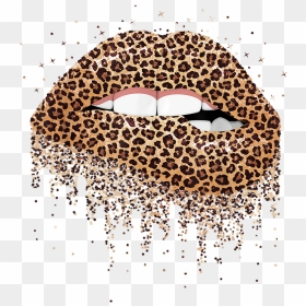 Leopard Print Lips Tshirt, HD Png Download - cheetah print png
