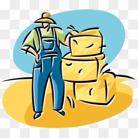 Transparent Hay Bale Png - Farmer Drawing, Png Download - hay bale png