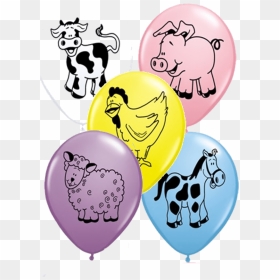 3 Farm Animal Print Latex Balloons - Farm Animals Latex Balloons, HD Png Download - cheetah print png
