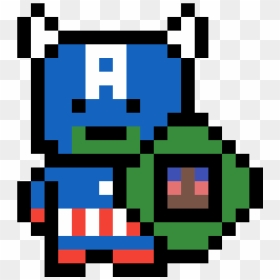 Pixel Art Capitaine America, HD Png Download - donkey shrek png