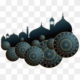 Blue Mubarak Poster Illustration Dark Eid Church Clipart - Background Islamic Design Png, Transparent Png - church clipart png