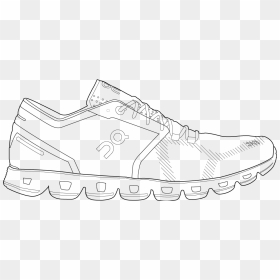 Cloud X Womens - Sport Shoes Sketch, HD Png Download - cloud outline png