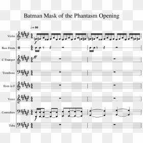 Batman Mask Of The Phantasm Opening Sheet Music For - Batman Mask Of The Phantasm Theme Piano, HD Png Download - sheet music png