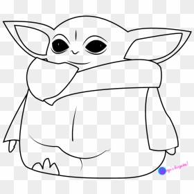 Clip Art Transparent Background Clip Art Baby Yoda - Baby Yoda Drawing Outline, HD Png Download - yoda head png