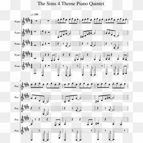 The Sims 4 Theme Piano Quintet Sheet Music 1 Of - Eminem Without Me Alto Sax Sheet Music, HD Png Download - sheet music png