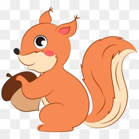 Squirrel Clipart - Cartoon, HD Png Download - squirrel clipart png