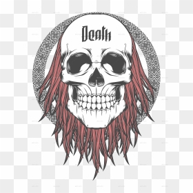 Skull Vector Abstract - Beard With Hair Vector Skull, HD Png Download - skull vector png