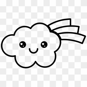 #kawaii #outlines #outline #cartoon #cartoons #rainbows - Outline Pictures Of Cartoons, HD Png Download - cloud outline png