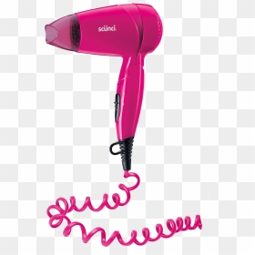 Curly Cord Compact Hair Dryer - Blow Dryer Png Pink, Transparent Png - blow dryer png