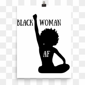 Black Woman Af - Woman Black Power Silhouette, HD Png Download - black woman silhouette png
