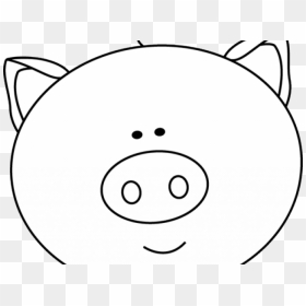 Pork Clipart Pig Face - Pig Face Black And White, HD Png Download - pig face png