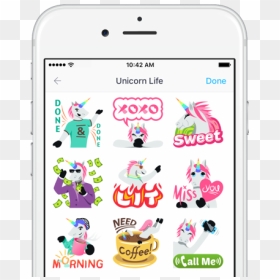Unicorn Sticker Pack On Kik - Iphone, HD Png Download - kik png