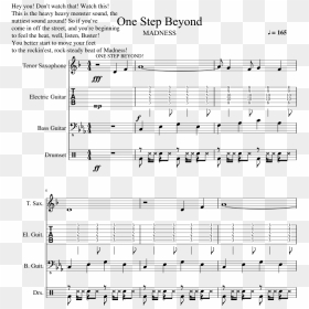 Madness One Step Beyond - One Step Beyond Sheet Music Alto Sax, HD Png Download - sheet music png