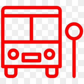 A School Bus At A Bus Stop - Minimal Bus Png, Transparent Png - bus icon png