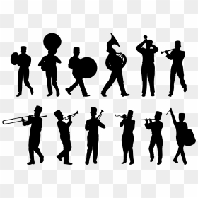 Silhouette Marching Band Musical Ensemble - Marching Band Clipart, HD Png Download - marching band png