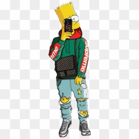 Dollars Clipart Supreme - Bart Simpson Supreme, HD Png Download - yeezys png
