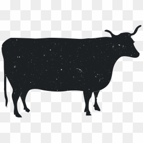 Animal Silhouette Dairy Cattle - Cow Silhouette Png, Transparent Png - cow silhouette png