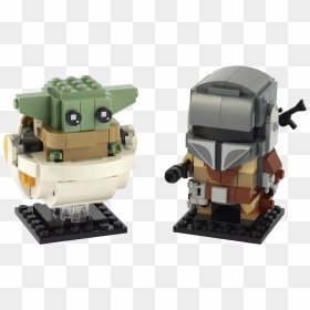 Lego Has Revealed Their Adorable, Buildable New Brickheadz - Lego Star Wars Mandalorian Brickheadz, HD Png Download - yoda head png