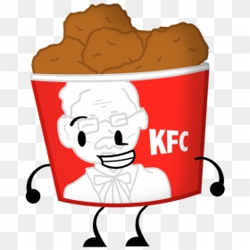 Chicken Bucket Pose - Cartoon Bucket Of Chicken Png, Transparent Png - kfc bucket png