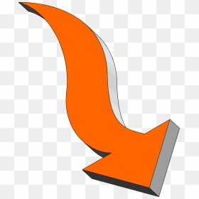 Curved Arrow Clip Art Medium Size - Transparent Background Orange Arrow, HD Png Download - arrow clip art png