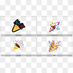 Party Popper On Various Operating Systems, HD Png Download - party popper png