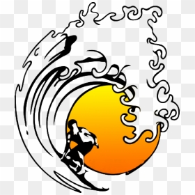 Transparent Pipeline Clipart - Surfer On Wave Drawing, HD Png Download - wave clip art png
