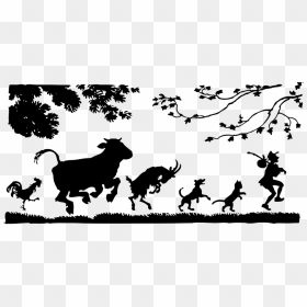 Jack Went To Seek His Fortune, HD Png Download - cow silhouette png