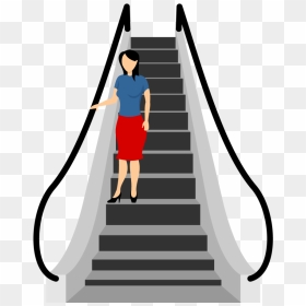 Girl Coming Down Through Escalator Png Image - Escalator Png, Transparent Png - stair png