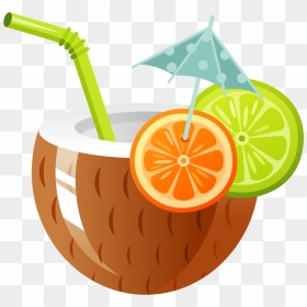 Transparent Tropical Drink Png - Coconut Drink Clipart, Png Download - tropical drink png