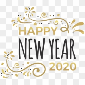 Transparent New-year Text Font Line For Happy New Year - New Year Wishes Png, Png Download - happy new year banner png
